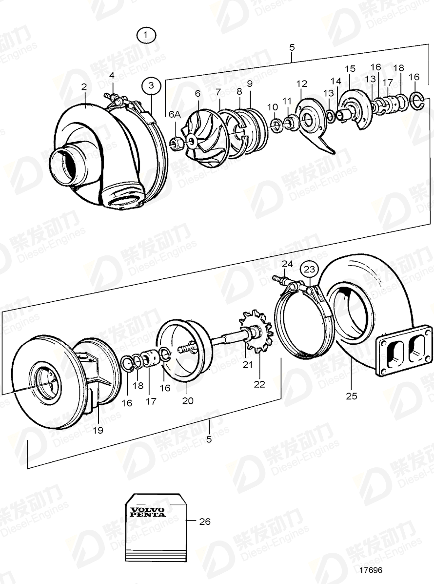 volvo penta Rotor unit, balanced 3828585 Drawing volvo penta Rotor unit, balanced 3828585 Drawing
